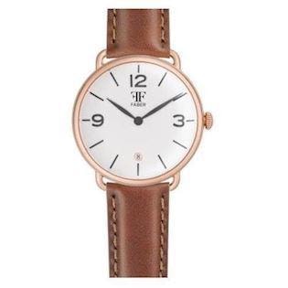 rosa forgyldt stål Quartz Herre ur fra Faber-Time, F1003RG